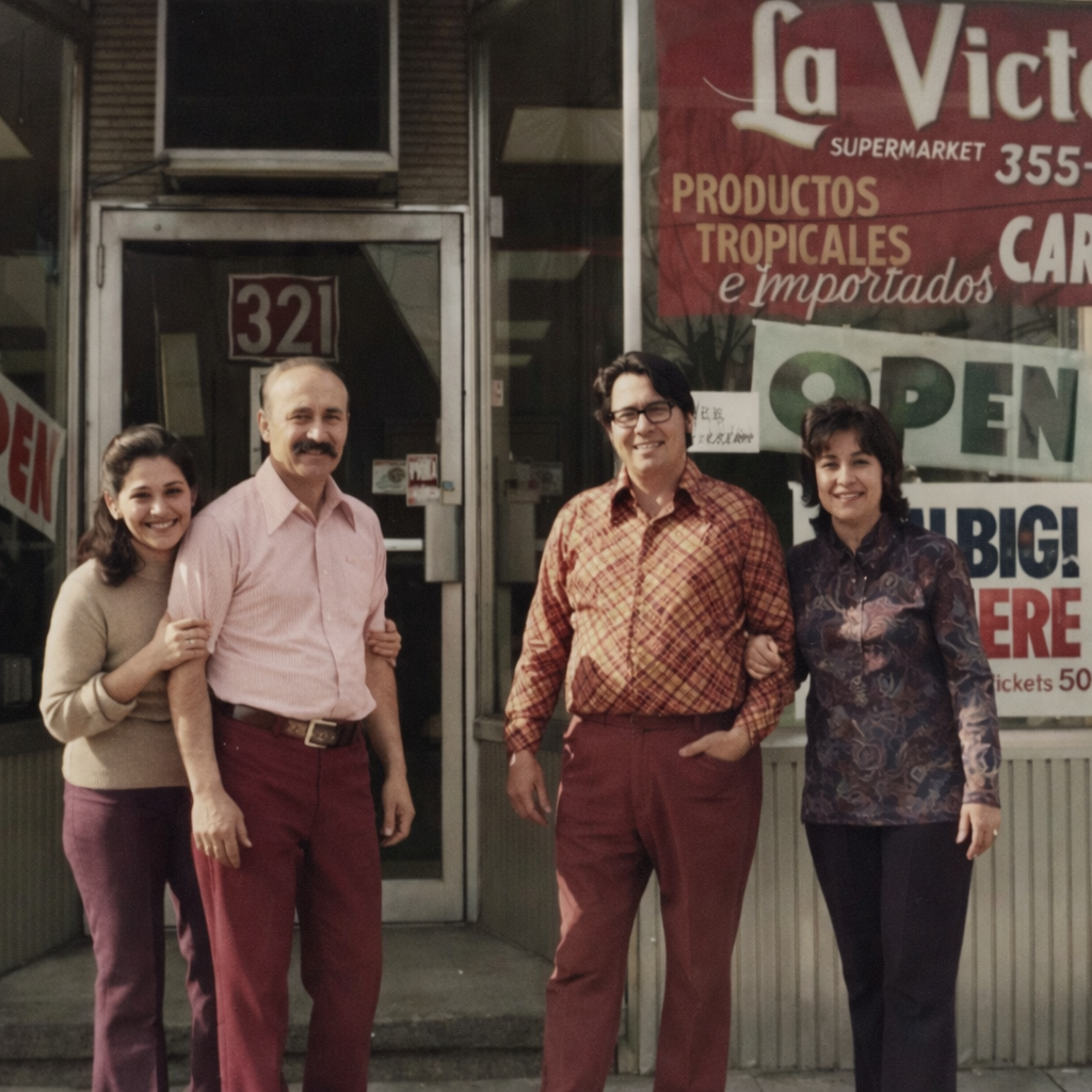 La victoria with family via AI